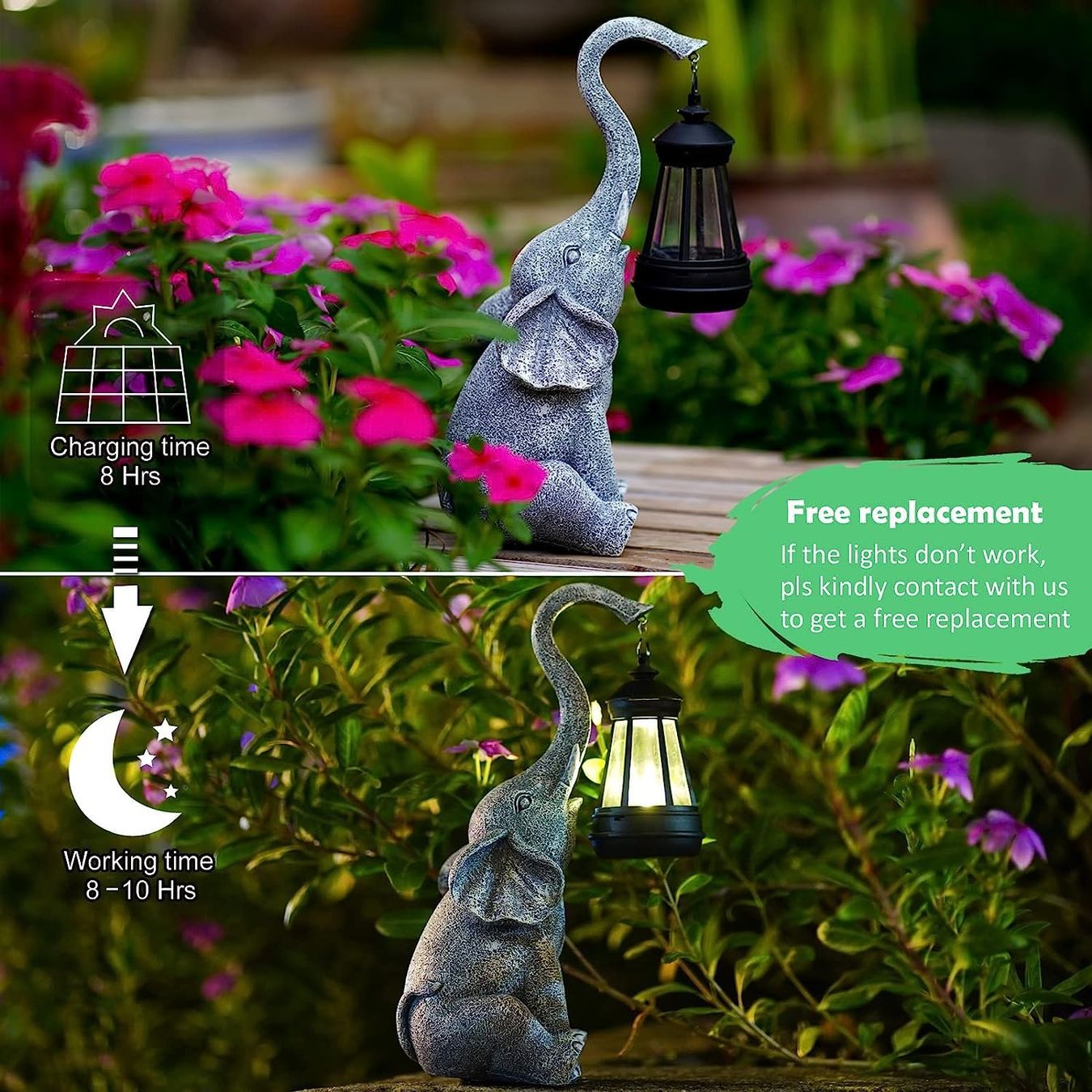 Lanterne: Elefanten Deko mit Solar Laterne Gartenfiguren – Nuovo e nell'imballaggio originale da Nuglar venduto da SaleRitter 3