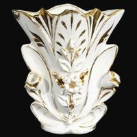 ✨ Edle Vintage Porzellanvase – Weiß & Gold ✨