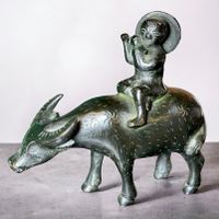 Sculpture chinoise ancienne en bronze Dynastie Qing