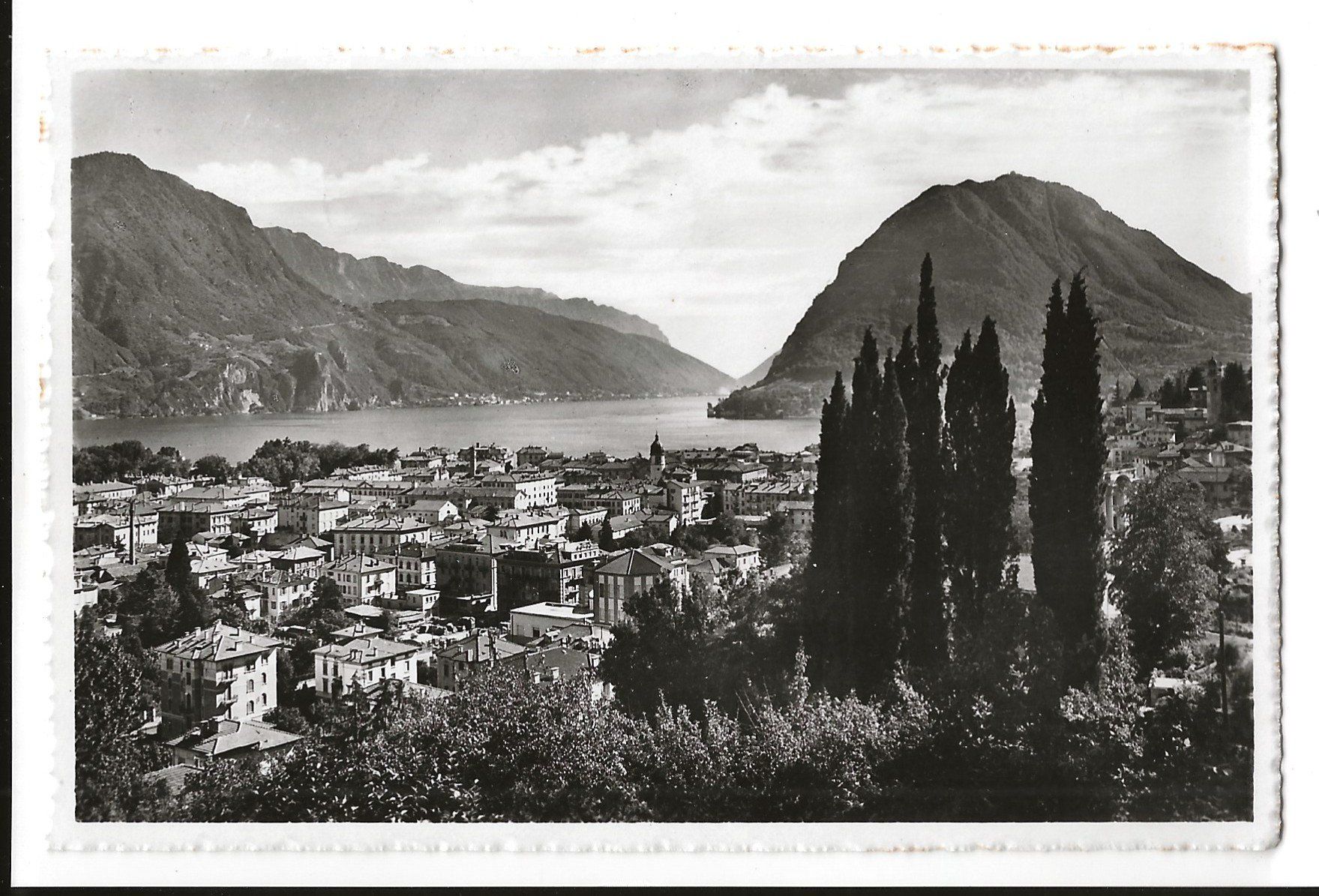 Cartoline postali: AK 1954 Lugano Panorama – Usato da Greifensee venduto da 315WDO