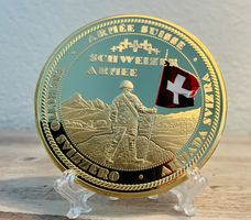 vergoldete Medaille „Luftwaffe FallschirmCH Armee“ 2018 Top!