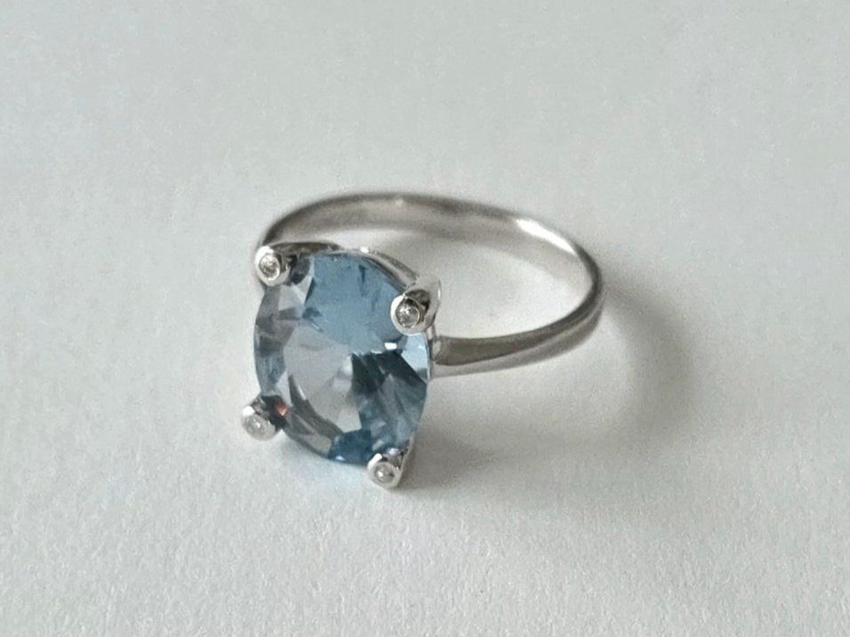 Anelli: Eleganter Silber 925 Aquamarin Ring - Neu – Nuovo e nell'imballaggio originale da Uetikon am See venduto da Coralreef 1
