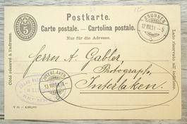 TR69 Carte Postale + Timbre Suisse 1901