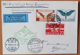 Zeppelinkarte - Schweizer-Fahrt 1933