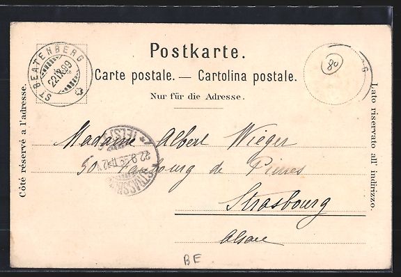 Cartoline postali: Litho Beatenberg, Partie an der Dorfkirc – Usato da Berlin venduto da bartko-reher 1