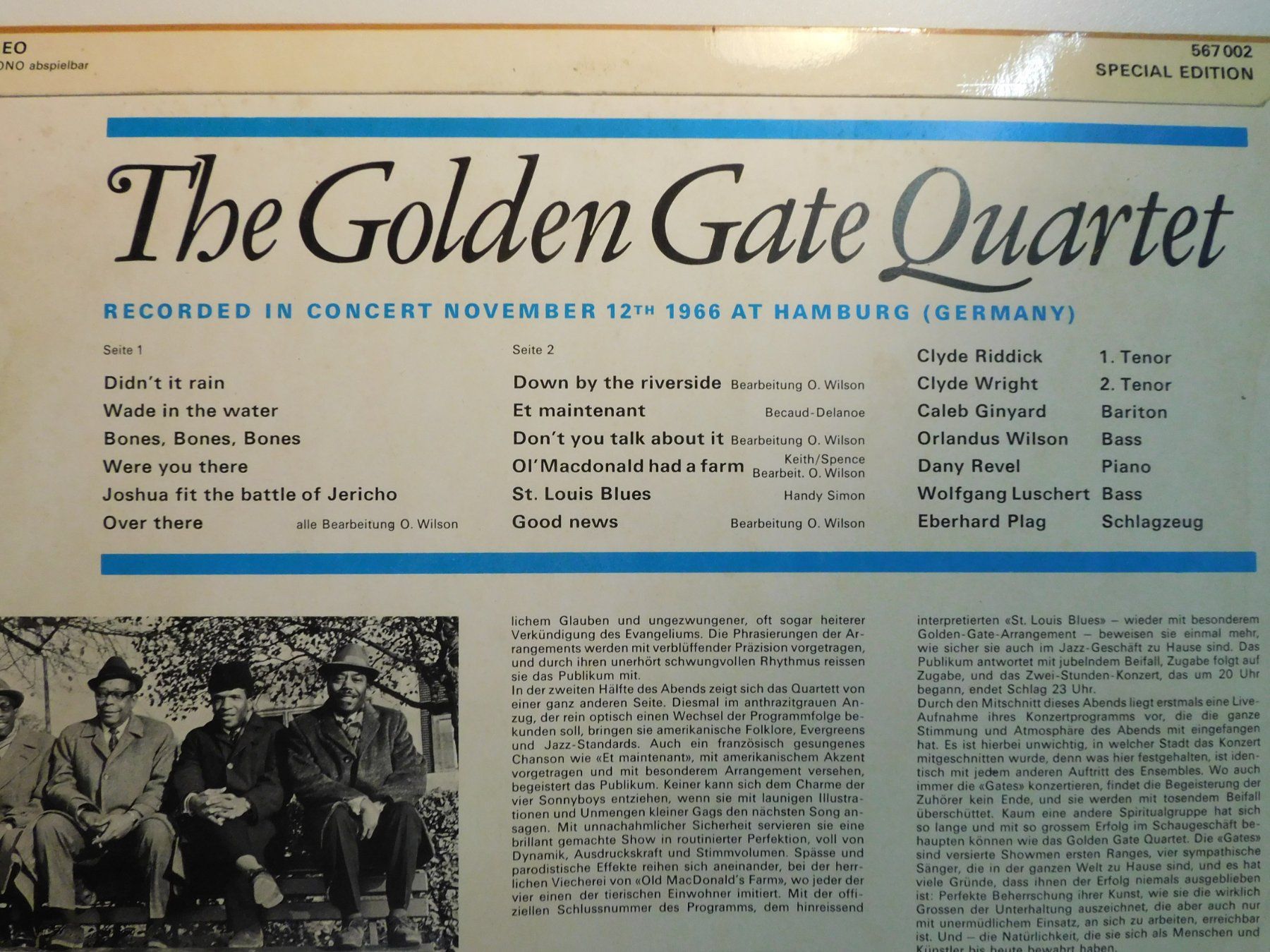 Dischi in vinile: LP - The Golden Gate Quartet Live -  1966 -  Schallplatte – Usato da Sursee venduto da 76 3