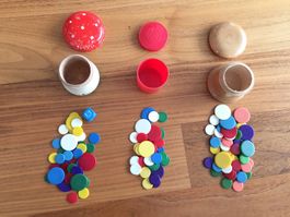 3x Flohspiel Knips Spiel Tiddledy Winks alt Holz Kunststoff