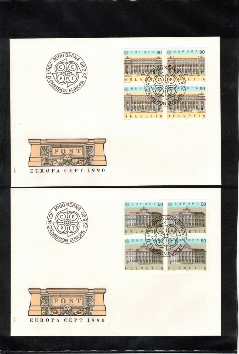 Alle Briefmarken: 1990 2x FDC  4 er Europa – Neu (gemäss Beschreibung) aus Rheinau von loxis