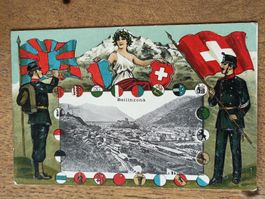 Prägedruck PK / Bellinzona - Gelaufen Feldpost ca. 1914