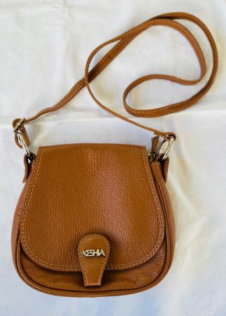 Kesha Leder Umhängetasche – Made in Italy – Cognac Crossbody