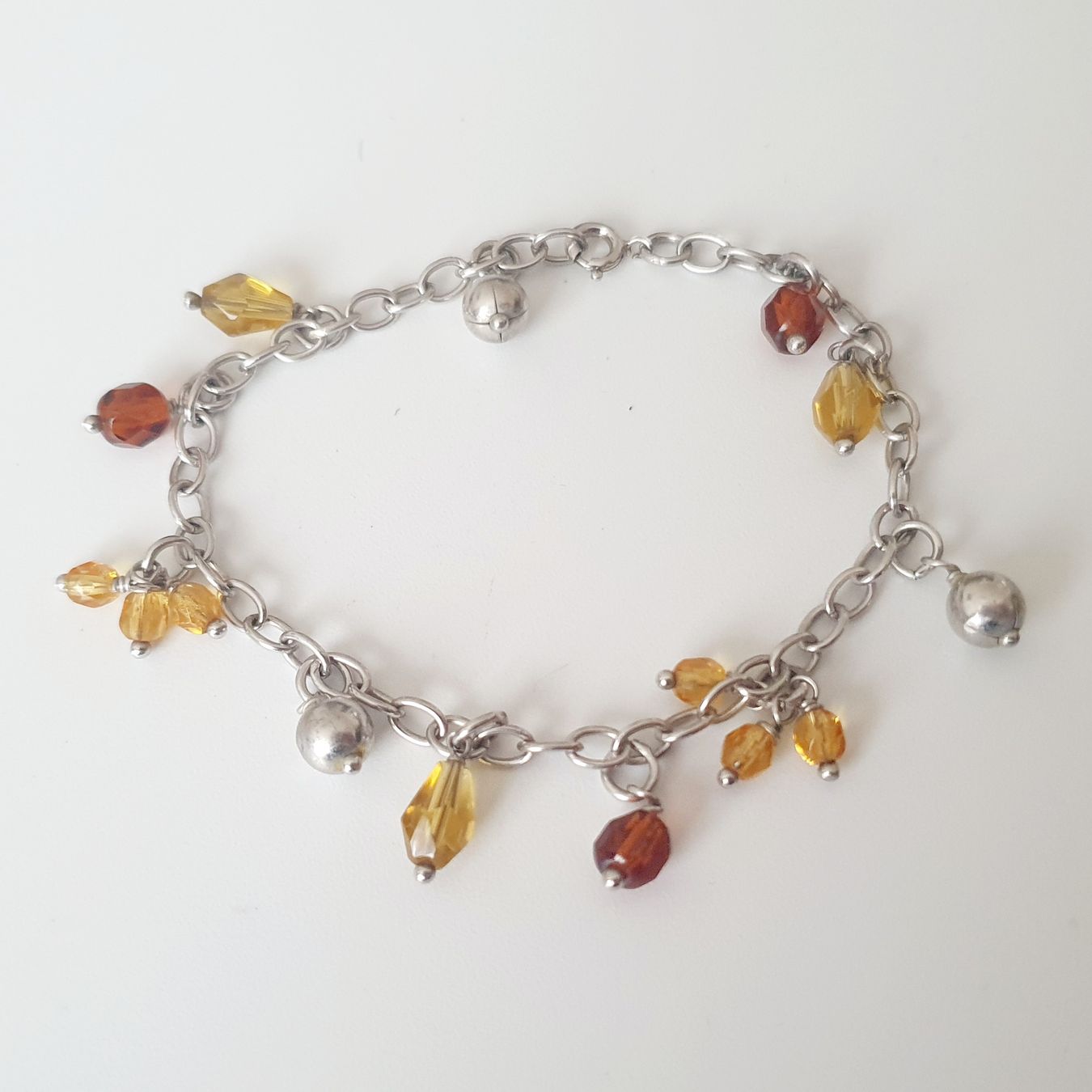 Bracciali & Braccialetti: Charm-Armband, Sterling Silber 925, Bernstein-Look – Usato da Kreuzlingen venduto da Wunderkiste123 4