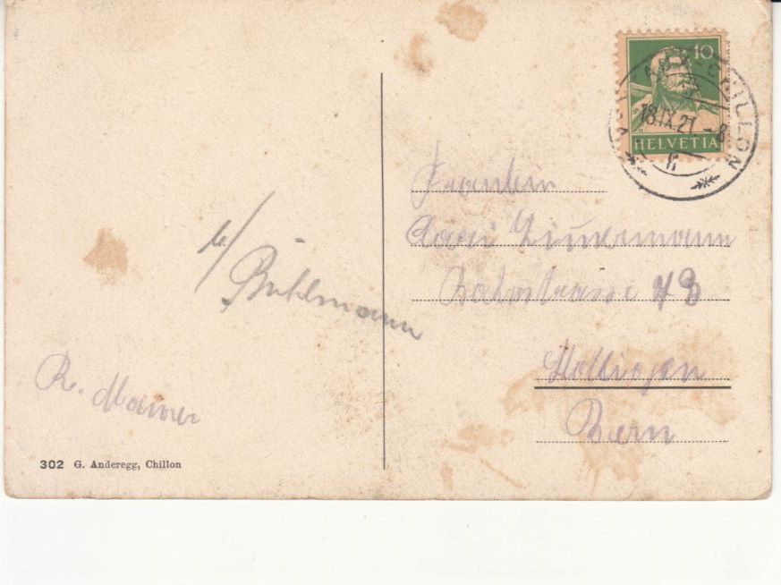 Cartoline postali: Chillon 1921 – Usato da Bürglen TG venduto da StampGraf 1