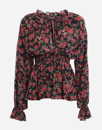 Dolce & Gabbana Bluse Seide geblümt