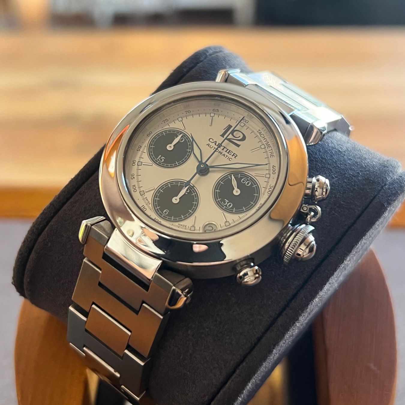 Cartier Uhren: Cartier Pasha C Chronograph Automatic W31048M7 – Gebraucht aus Carouge GE von Watchaser 8