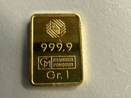 1g Goldbarren CM Essayeur Fondeur