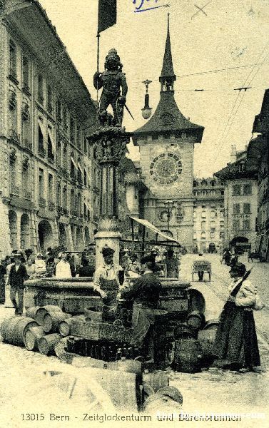 Cartoline postali: Bern - Zeitglockenturm belebt + 1914 – Usato da Emmenbrücke venduto da teestube