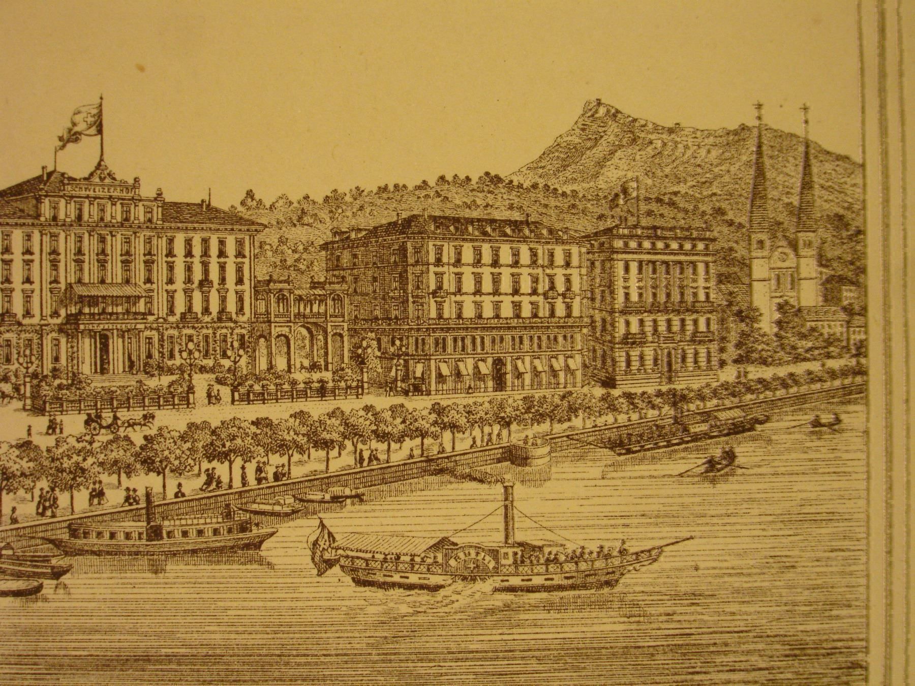 Incisioni: LUZERN, SCHWEIZERHOF & LUZERNERHOF, 1890 – Usato da Grüningen venduto da Kartensammler 3