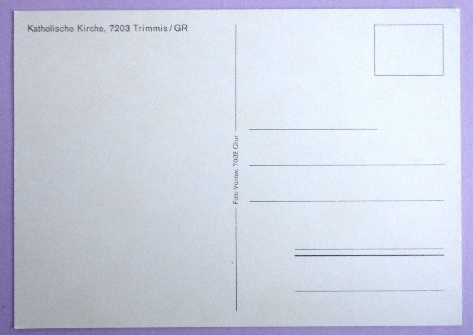 Cartoline postali: Katholische Kirche, Trimmis – Usato da Fétigny venduto da Billy2miny 1