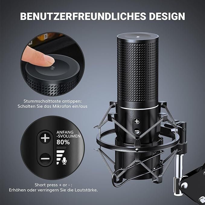 Microfoni: USB Gaming Mikrofon Kondensator Microphone Brodcasting Mic – Nuovo e nell'imballaggio originale da Zürich venduto da Novamart 4