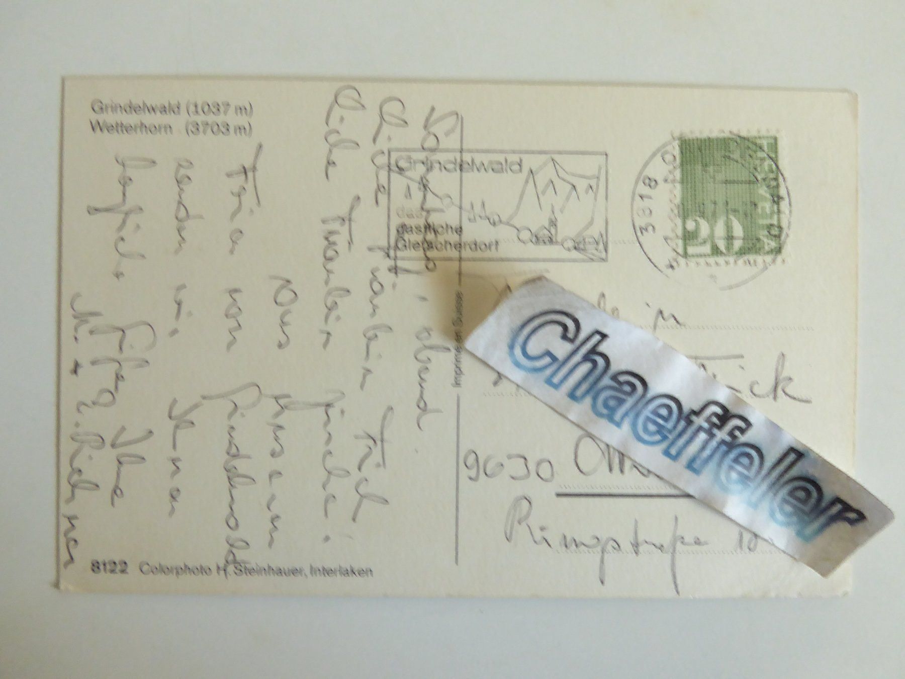 Cartoline postali: 1971 Grindelwal, Wetterhorn – Usato da Zürich venduto da Chaeffeler 1