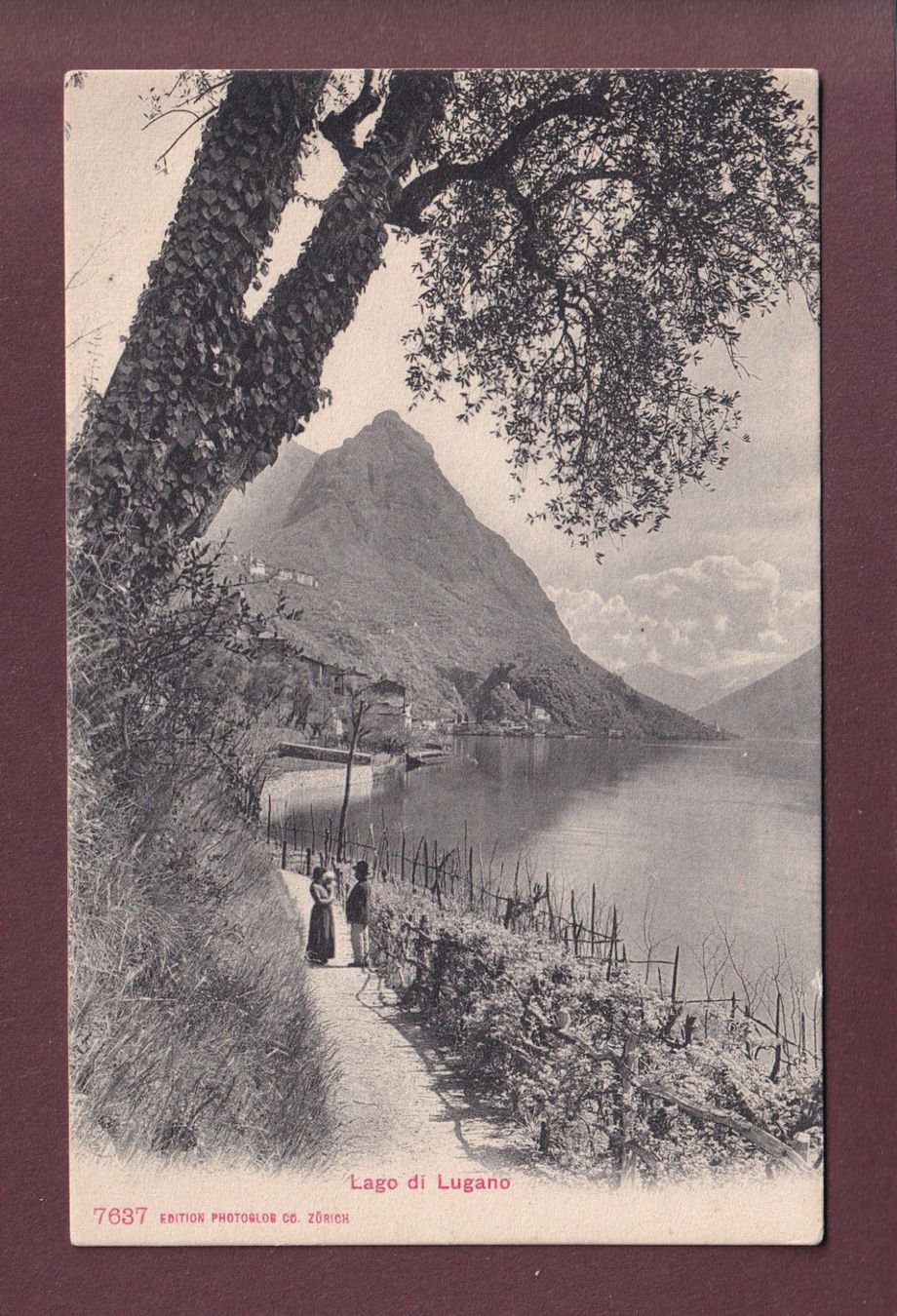 Cartoline postali: LAGO DI LUGANO - Sentiero – Usato da Pully venduto da nicecards