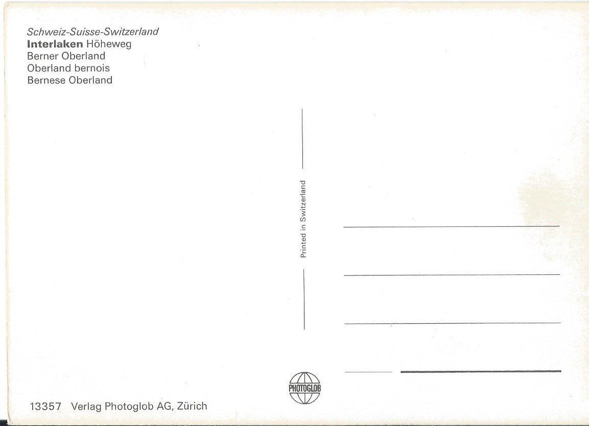 Cartoline postali: Interlaken Höheweg BE – Nuovo (secondo la descrizione) da Rothrist venduto da Stranglehold 1