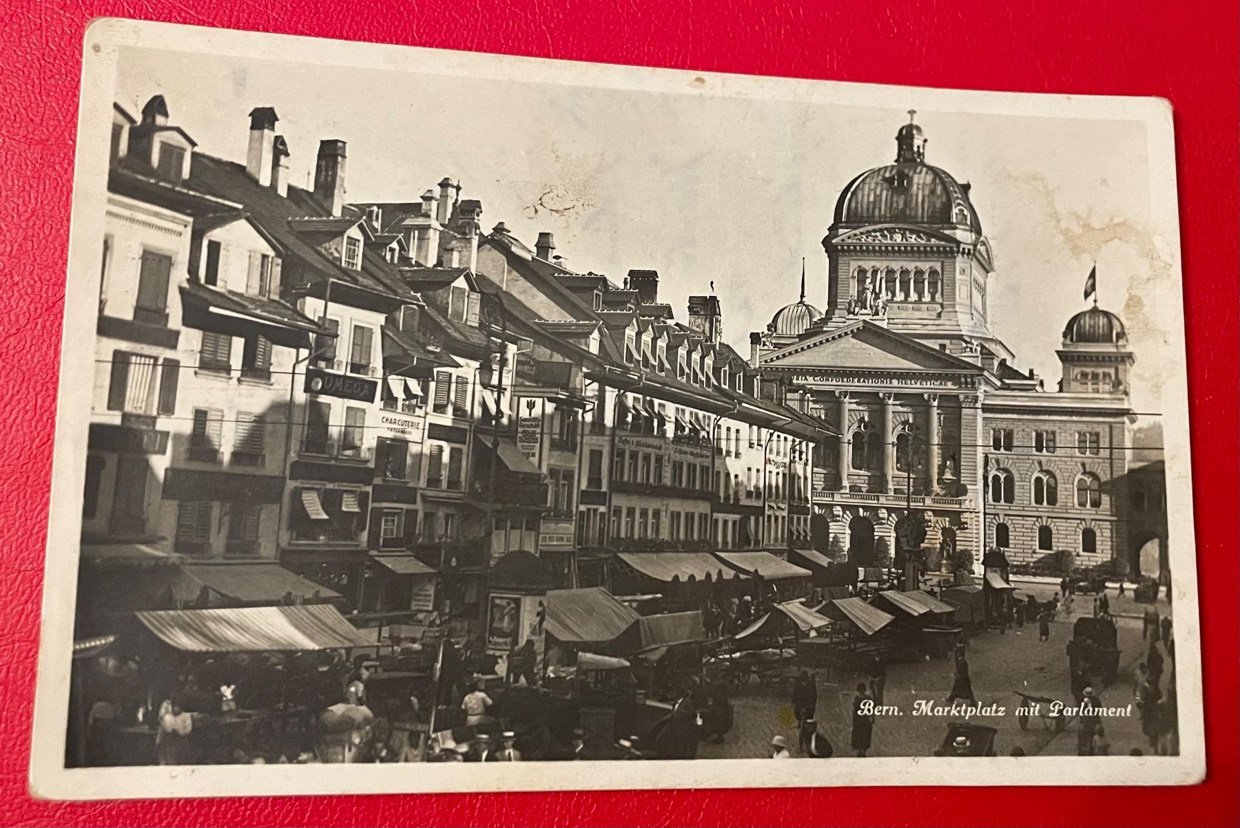 Cartoline postali: Bern Marktplatz mit Parlament 1929 – Usato da St-Légier-La Chiésaz venduto da Theo005