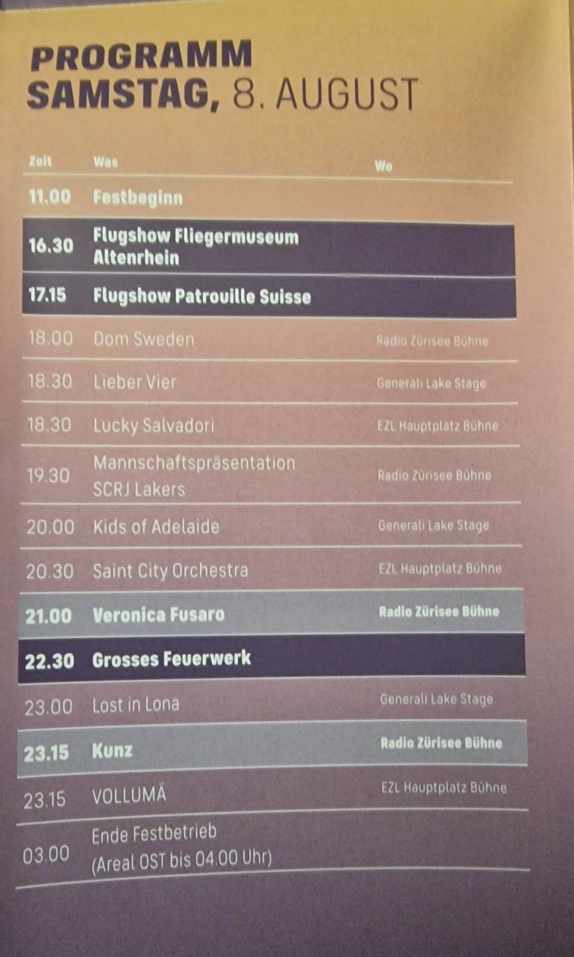 Billets: 2 Eintrittsbändel Seenachtsfest Rapperswil,  Samstag 8.8.26 – Neuf avec emballage d'origine à Jona par Jtschuderli 2
