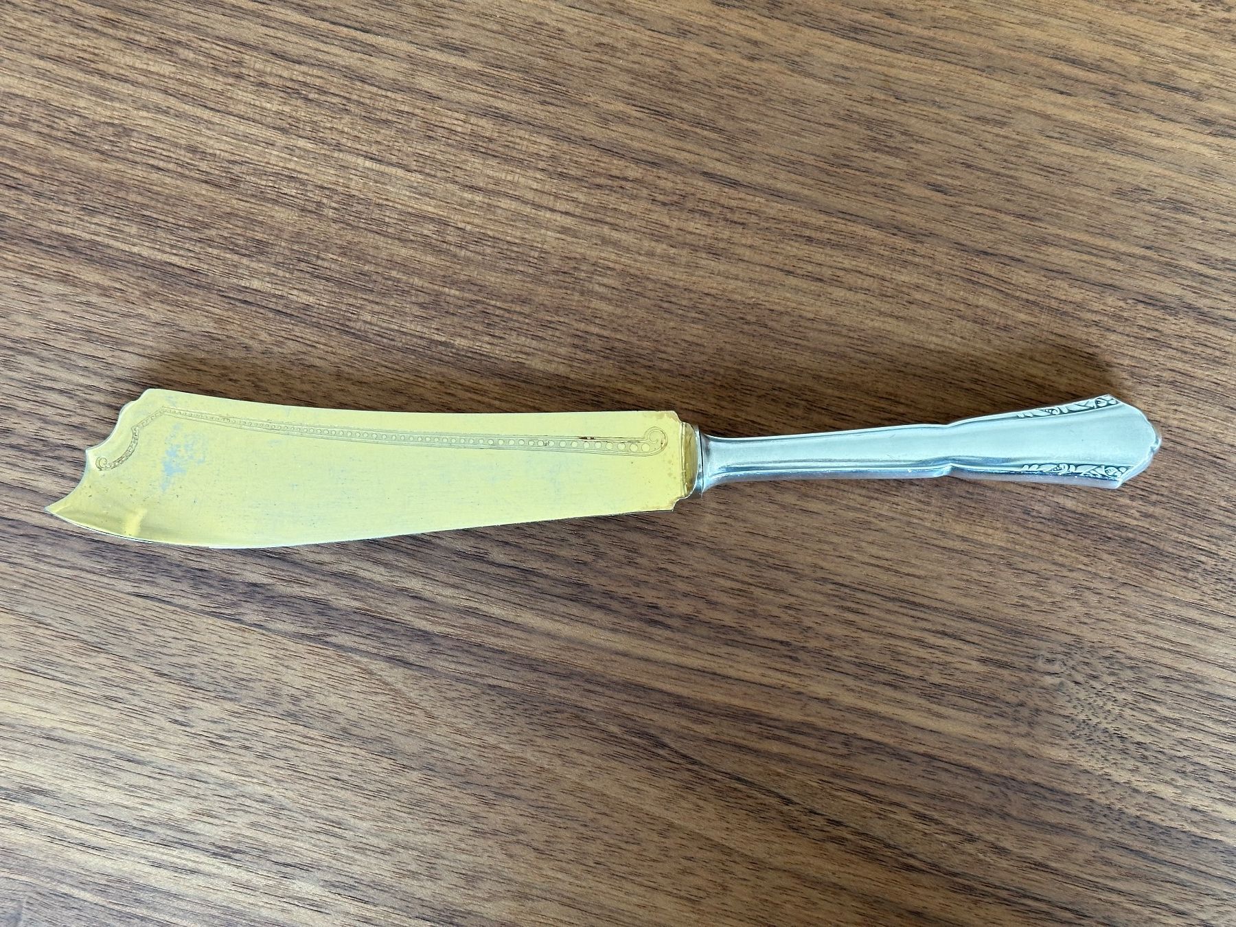 Posate: Antikes Messer, versilbert mit vergoldeter Klinge – Usato da Hochwald venduto da M-M-S 2