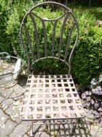 Stuhl Gartenstuhl klappbar Metall massiv braun shabby chic