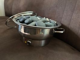 Hotstone mit Steinen, Edelstahl, elektrisch, guter Zustand