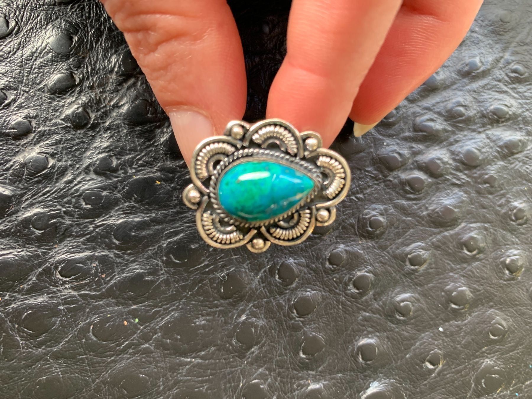Anelli: Ring Silber mit Chrysokoll – Nuovo (secondo la descrizione) da Birsfelden venduto da Exclusivity 3