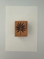 Wooden Stamp Palm Leaf Motif Small Craft Item