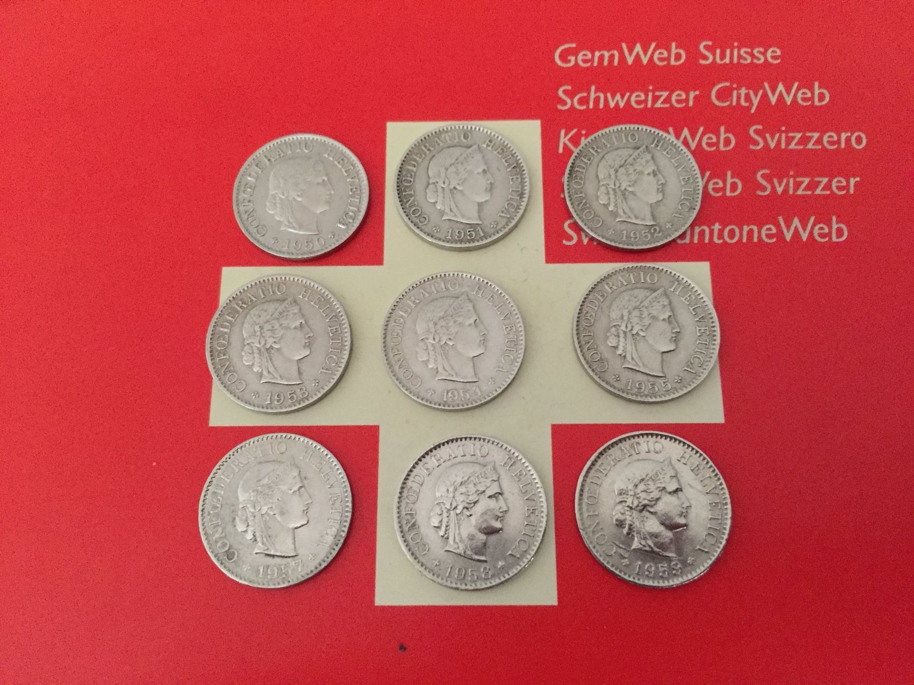 Tutti le monete: 5 Rappen 1950-1959 komplett – Usato da Elsau venduto da herbybay