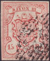 Rayon III, Nr.18 (Type 10) fehlerfrei mit Attest, Kat 1000.-