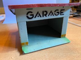 Blechgarage 1:43, 50er Jahre, gemarkt Franz Carl Weber