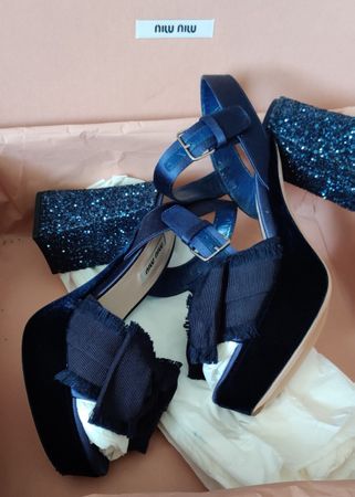 MIU MIU HEELS BLING SANDALS FULL SET