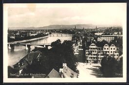 AK Basel, Die drei Rheinbrücken