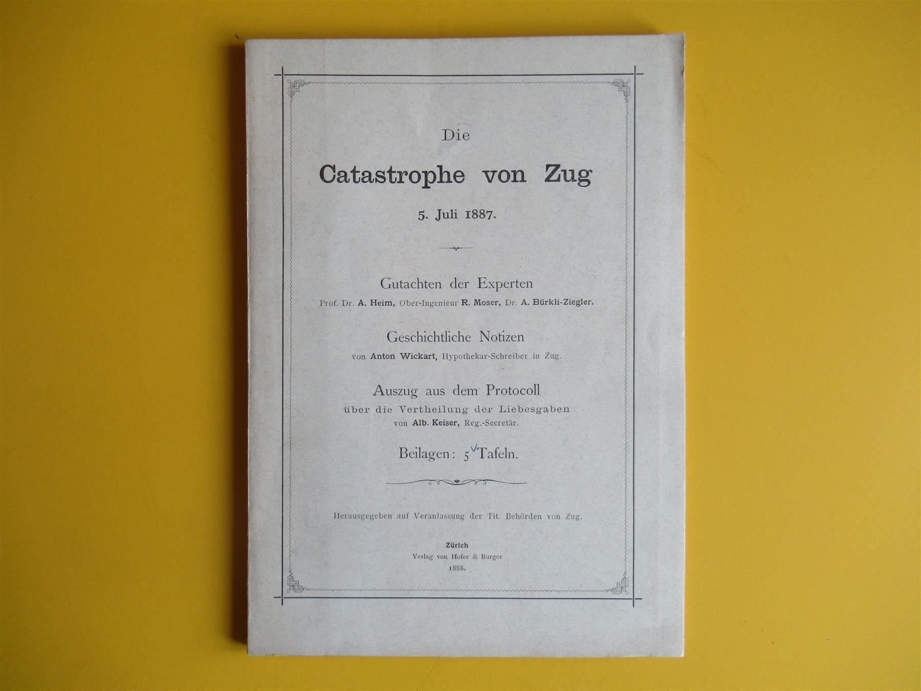 Libri: Die Catastrophe von Zug 5. Juli 1887 – Usato da Adliswil venduto da buch_und_kunst