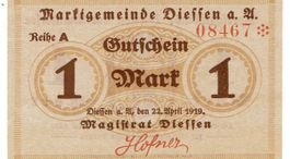 Diessen 1 Mark 22.04.1919 VZ++-UNZ