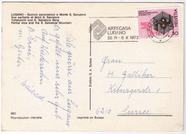 Cartoline postali: Lugano – Usato da Binningen venduto da Mountainrider 1