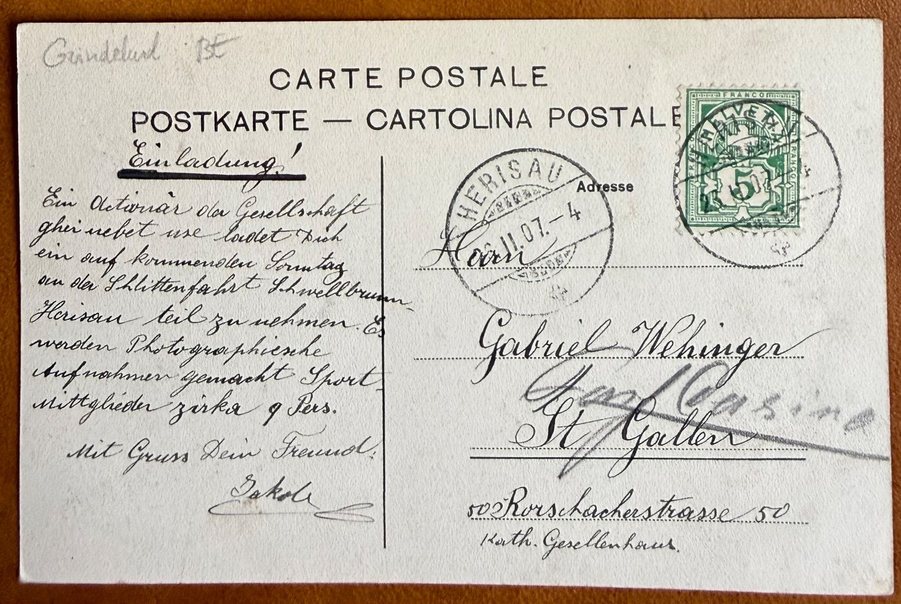 Ansichtskarten: Davos - Chalet - Jakobshorn 1907 – Gebraucht aus Lutry von Ediego 1
