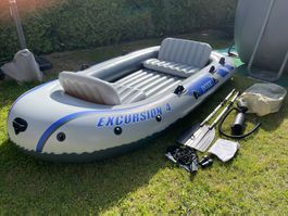 Intex Excursion 4 Schlauchboot inkl. Paddel, Pumpe & Zubehör