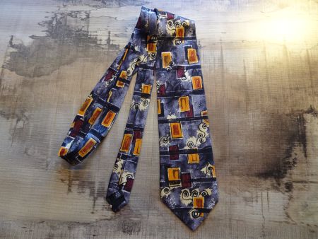 Bunte Krawatte von Monti schwarz-bunt Seide - 423039