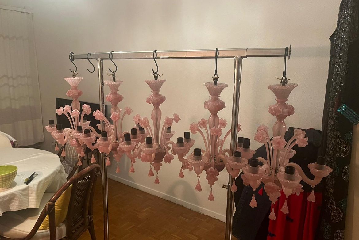 Lampadari & plafoniere: Murano 5x zartrosane Original Leuchter – Usato da zürich venduto da min_mh2q