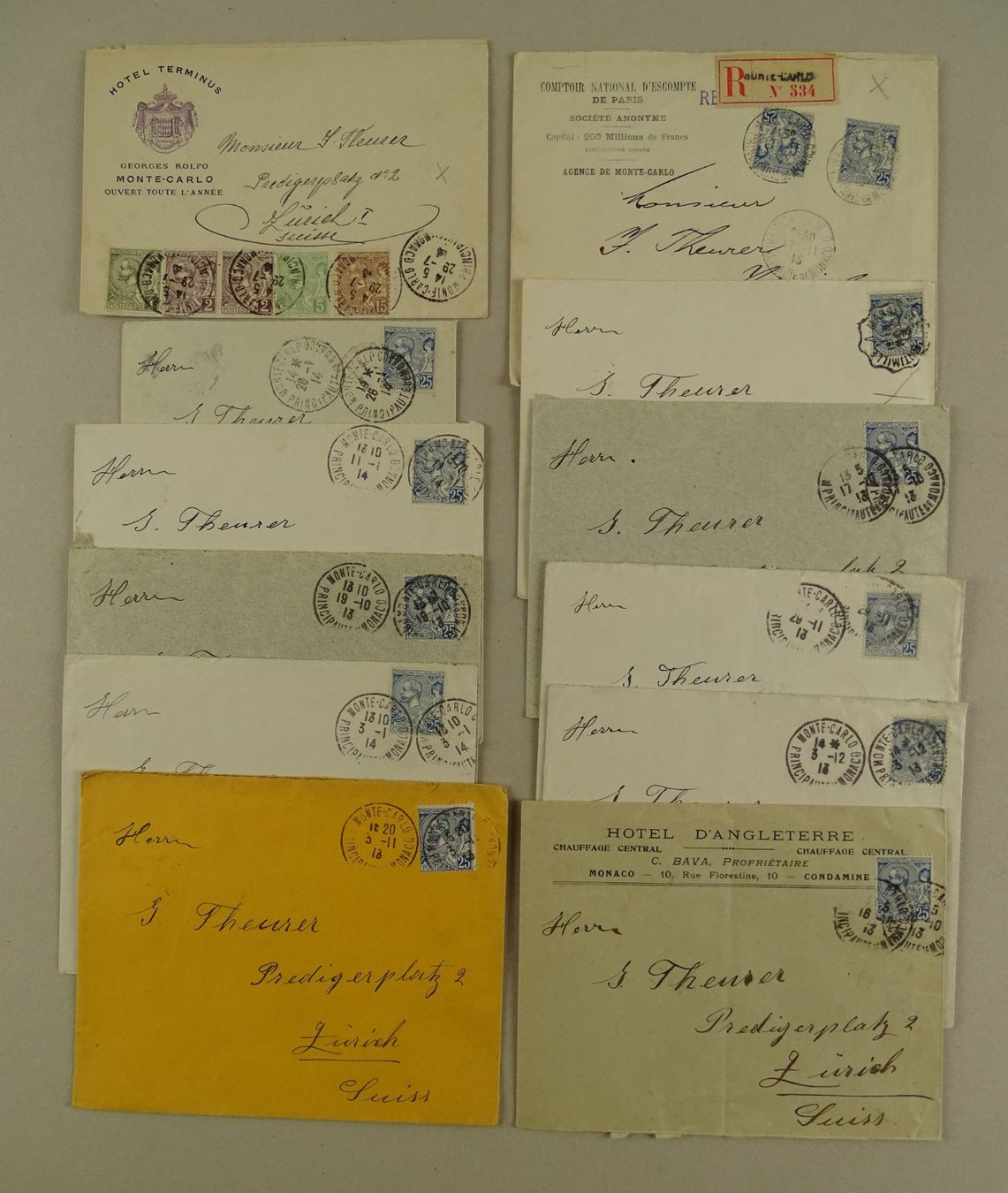 Tous les timbres: MONACO, 13 ÄLTERE BEDARFSBRIEFE – D'occasion à Grüningen par Kartensammler