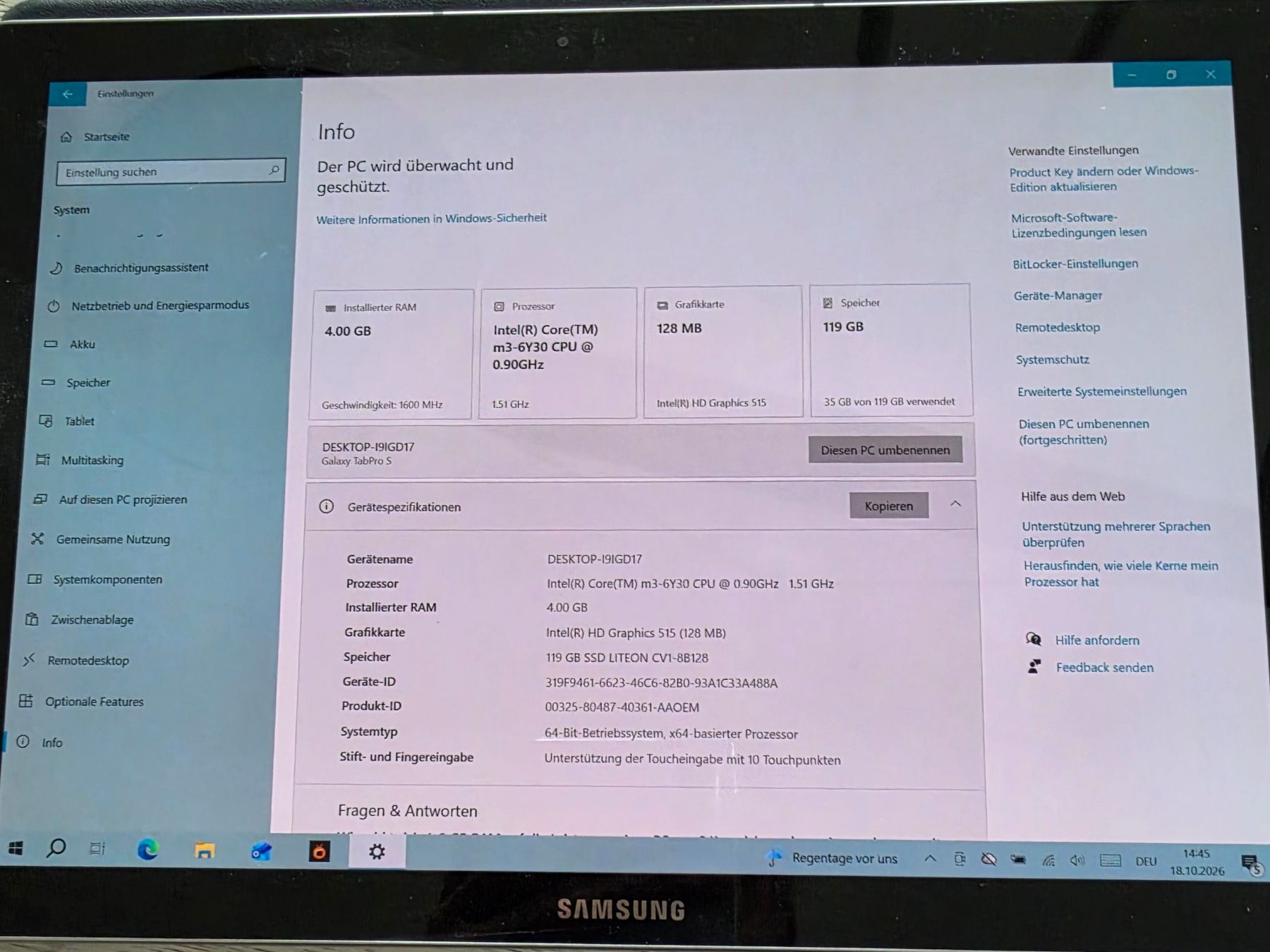 Samsung Tablet PC: Samsung Galaxy TabPro S – Gebraucht aus Heimberg von cinderella13 1