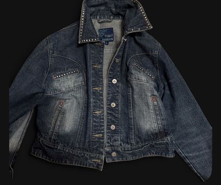 Edle Jeansjacke mit Nieten, FOBO FASHION