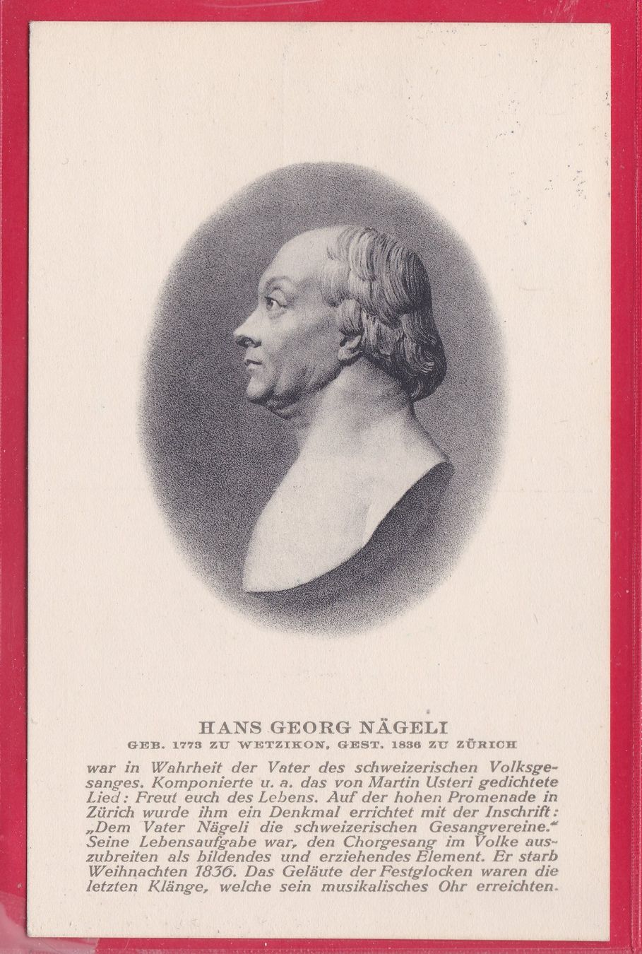 Cartoline postali: HANS GEORG NÄGELI, 23.12.1936 – Usato da Oberrieden venduto da Gebirgsstelze