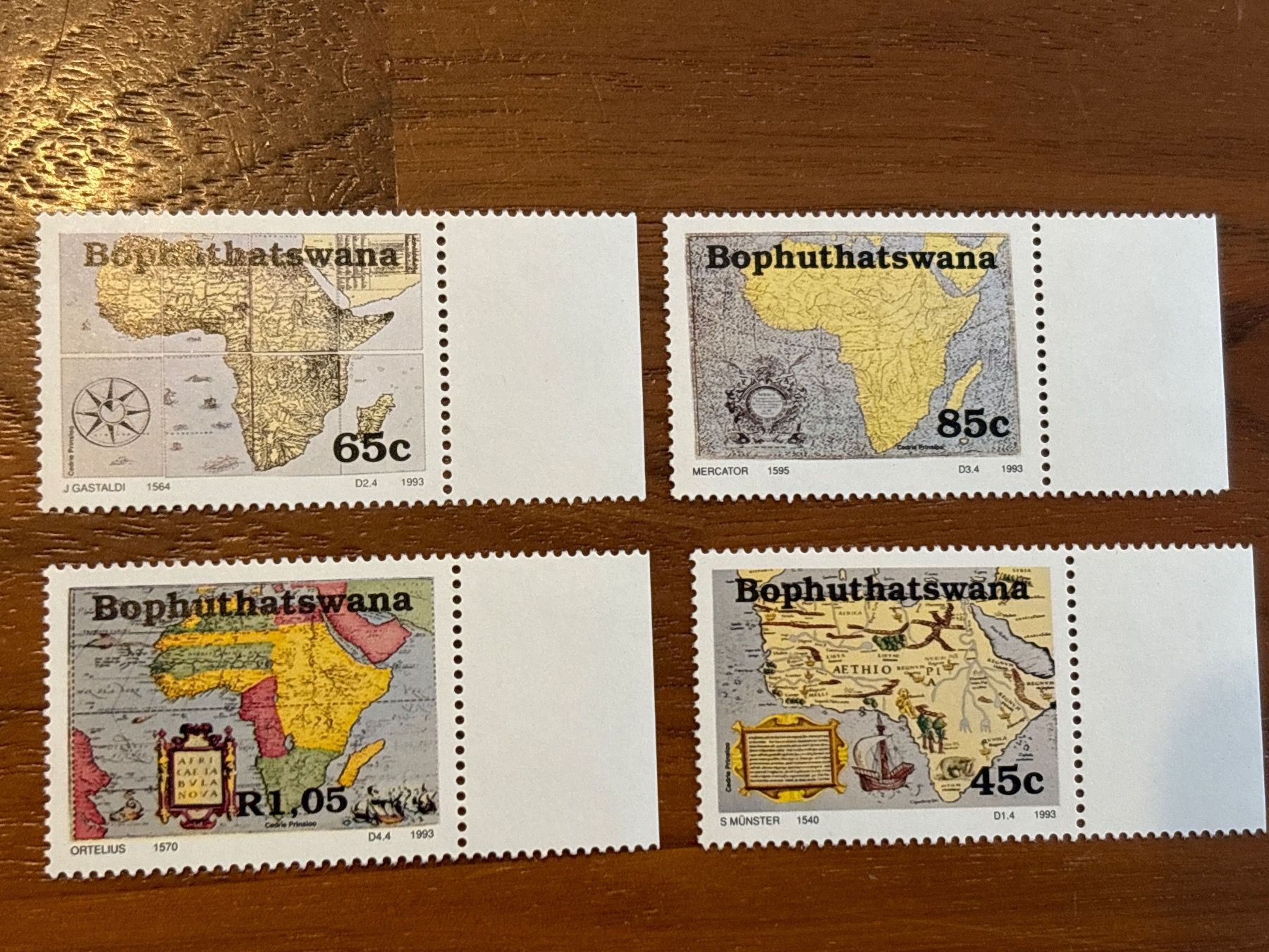 Tutti i francobolli: 4 seltene Bophuthatswana Briefmarken 1993 – Nuovo e nell'imballaggio originale da Zürich venduto da engebrunau